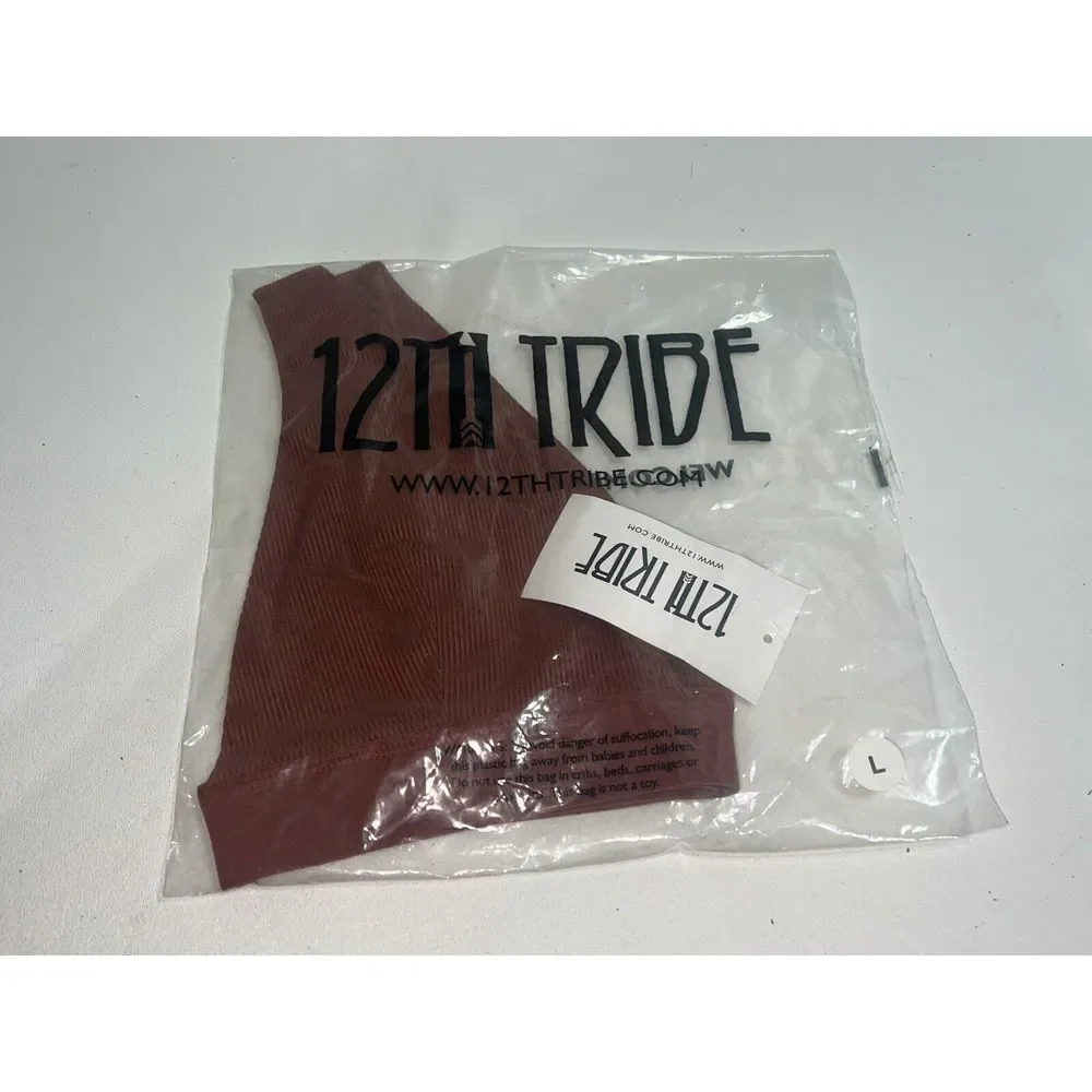 NWT! - 12TH TRIBE RIVER Rylie Rust Ribbed Bralette Tops super cute size LARGE - Picture 8 of 8